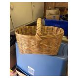 Large handled bamboo basket and door wreath
