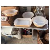 Fire King lot - casserole dish with lid (chips on