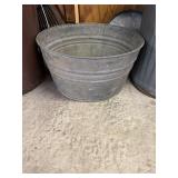 Galvanized wash basin tub marked No. 2