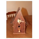 Homemade wooden birdhouse