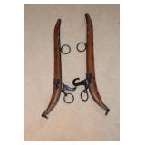 Antique horse hanes made into candleholders