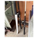 Lot of fishing rods including Penn 712Z