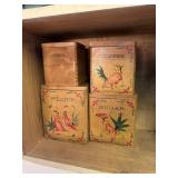 Wooden canister set containing screws