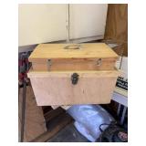 Homemade wooden tool box with