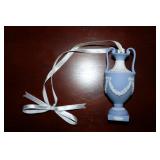 Wedgwood blue jasperware urn ornament with box