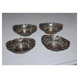 4 England Silverplate nut dishes