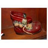 Ceramic holiday boot planter