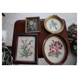 Lot - 4 framed needlepoints
