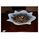 Opalescent Goofus glass bowl
