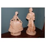 Pair chalkware statues