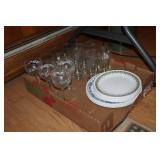 Lot of Corelle dishes and glasses