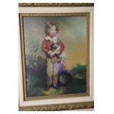 Gilted framed picture with a young person and