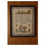 Framed sampler Signed WDN & MMW 10 X 13