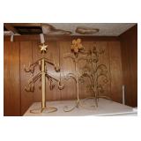 Lot - 3 metal ornament holders