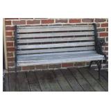 Cast iron and wood bench 50" long