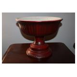 Haeger Pottery red center piece compote
