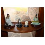 Lot - 4 Chinese mudmen figurines on stands
