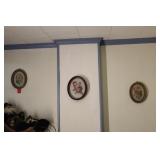 Lot - 3 framed needlepoints of flowers