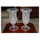 Pair Towle lead crystal hurricane candle