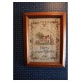 Framed cross stitch 13 1/2 X 17 1/2