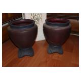 Pair - Ceramic urn style planters