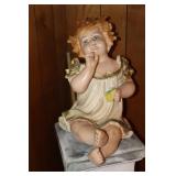 Large chalkware piano baby (chips)