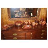 89 Pcs Federal Glass "Normandie" iridescent