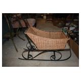 Wicker and metal sleigh