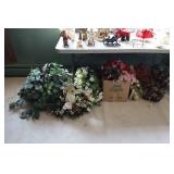 Lot under table - faux flowers and arrangements