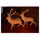 Pair large flocked reindeer