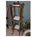 Victorian brass & marble plant stand