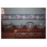 Lot of lead crystal - 2 footed bowls, bowl and