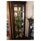 Corner curio cabinet 72H (contents of cabinet not