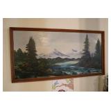 Oil painting on board 49 1/2 X 25 1/2 signed L