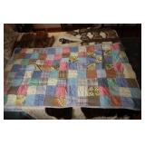 Patchwork quilt 65 X 36 (some tears and stains)