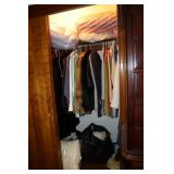 Contents of closet - faux fur jackets, womens