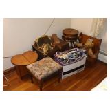 Corner lot - stools, barrel style sewing table,
