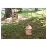 Lot - 2 terracotta bird houses