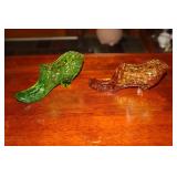 2 Daisey & Button glass slippers