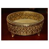 Hollywood Regency filigree jewelry/trinket box