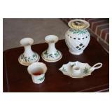Lot - 5 Lenox Holiday candle holders