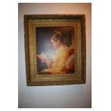 Gold gilded frame with faux oil painting of a
