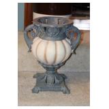Resin double handle urn vase