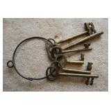 Brass jailers skeleton key set