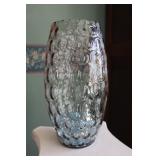14" Optic bubble glass vase