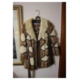 Oleg Cassini "Diane Furs" fur and leather coat