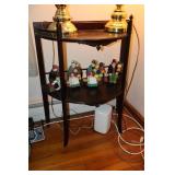 Mahogany finish half round shelf/stand with