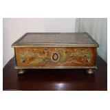 Reverse painted glass & wood keepsake box