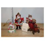 Lot - Kurt Adler fireman Santa, Lenox Snowman