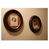 Walnut oval pictures of George & Martha